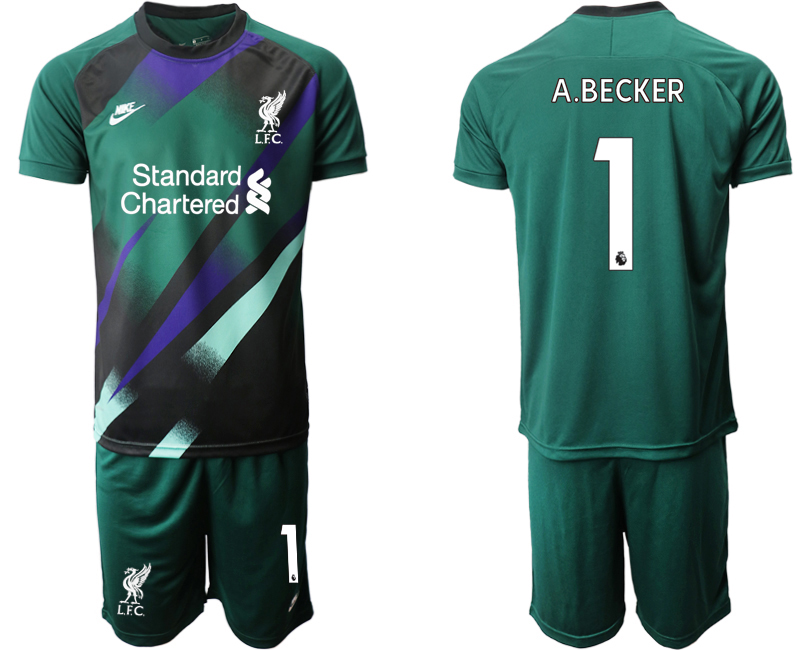 Men 2020-2021 club Liverpool goalkeeper green #1 Soccer Jerseys